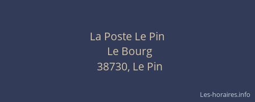 La Poste Le Pin