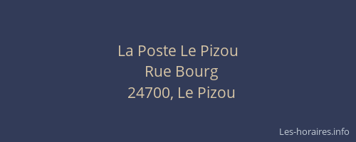 La Poste Le Pizou
