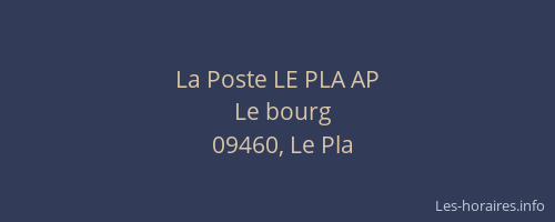 La Poste LE PLA AP