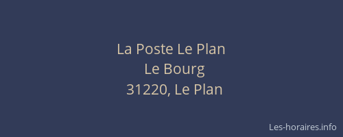 La Poste Le Plan