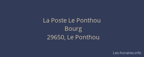 La Poste Le Ponthou