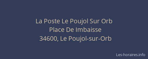 La Poste Le Poujol Sur Orb