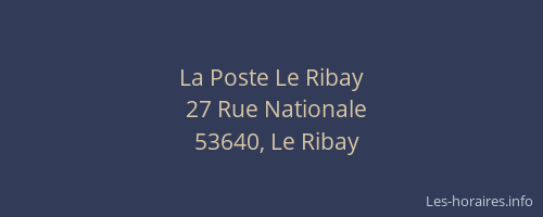 La Poste Le Ribay
