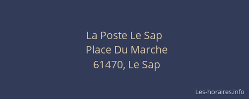 La Poste Le Sap