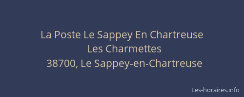 La Poste Le Sappey En Chartreuse