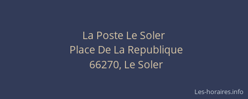 La Poste Le Soler