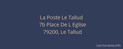 La Poste Le Tallud