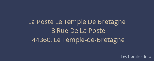La Poste Le Temple De Bretagne