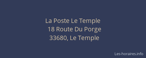 La Poste Le Temple