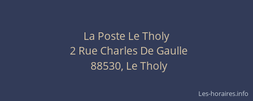 La Poste Le Tholy