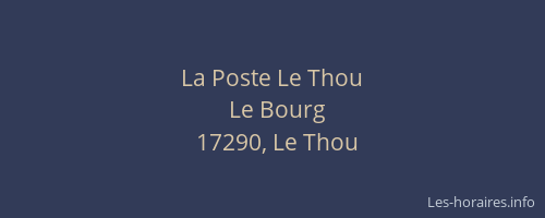 La Poste Le Thou