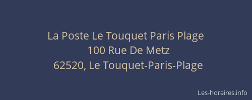 La Poste Le Touquet Paris Plage