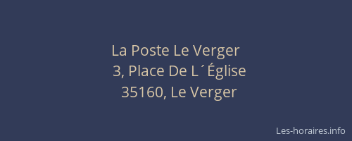La Poste Le Verger