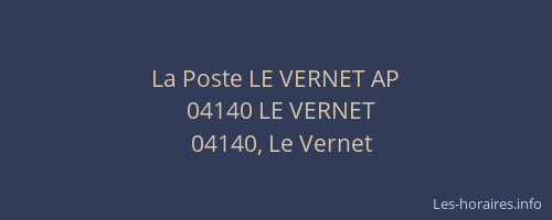 La Poste LE VERNET AP