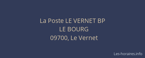 La Poste LE VERNET BP