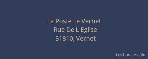La Poste Le Vernet