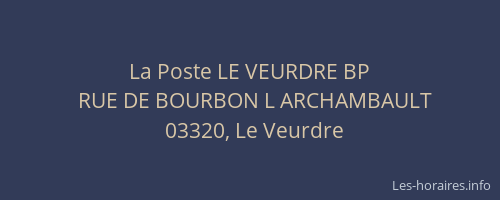 La Poste LE VEURDRE BP