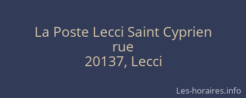 La Poste Lecci Saint Cyprien