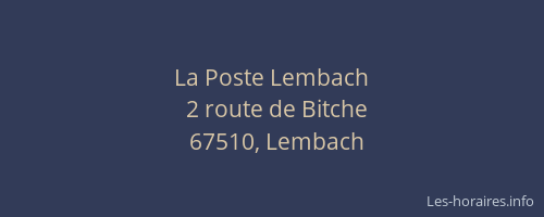 La Poste Lembach