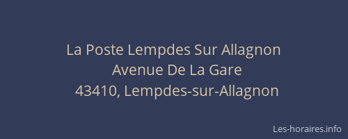 La Poste Lempdes Sur Allagnon