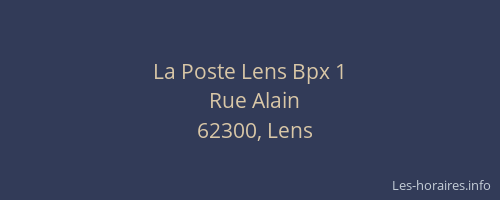 La Poste Lens Bpx 1