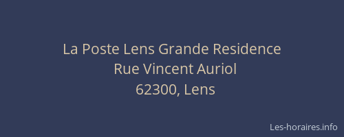 La Poste Lens Grande Residence
