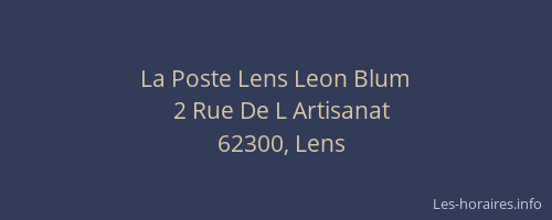La Poste Lens Leon Blum