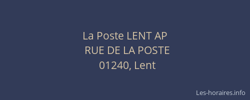 La Poste LENT AP