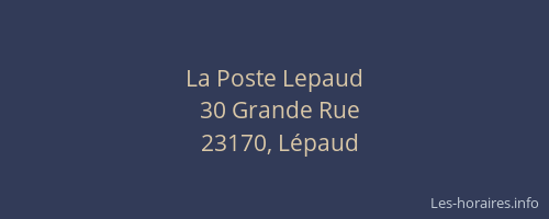 La Poste Lepaud
