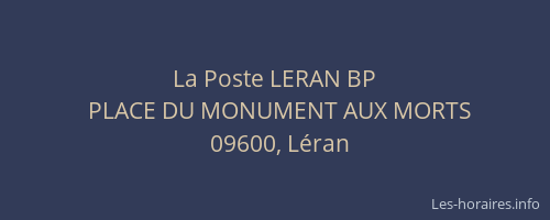 La Poste LERAN BP