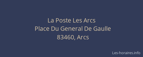 La Poste Les Arcs