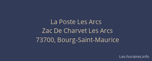 La Poste Les Arcs