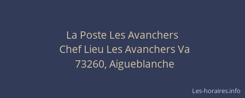 La Poste Les Avanchers