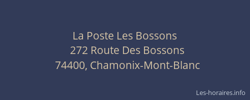 La Poste Les Bossons
