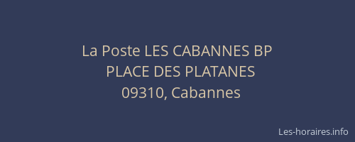 La Poste LES CABANNES BP