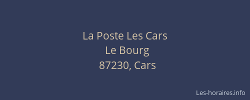 La Poste Les Cars