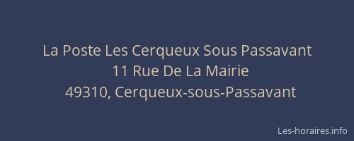 La Poste Les Cerqueux Sous Passavant
