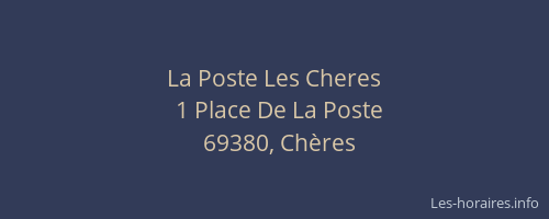 La Poste Les Cheres
