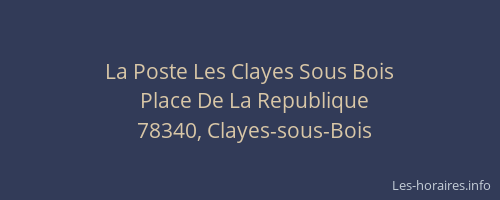 La Poste Les Clayes Sous Bois
