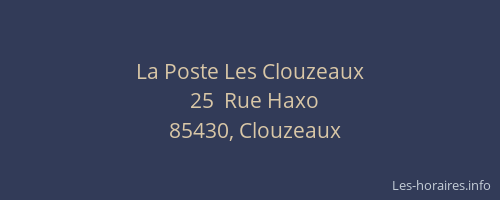 La Poste Les Clouzeaux
