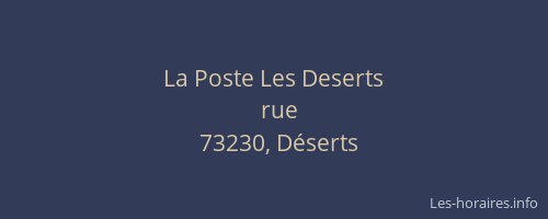 La Poste Les Deserts