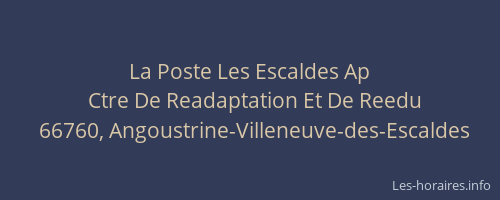 La Poste Les Escaldes Ap