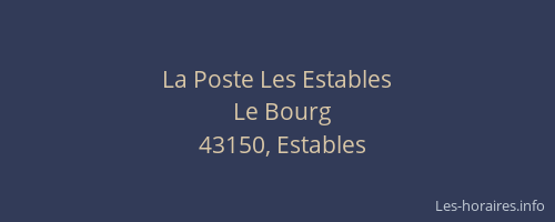La Poste Les Estables