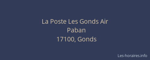 La Poste Les Gonds Air