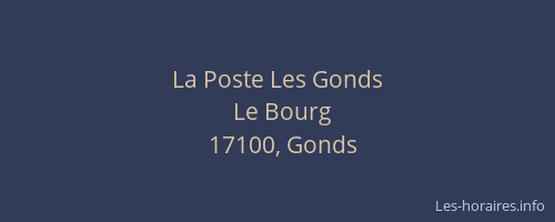 La Poste Les Gonds