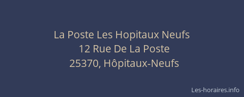 La Poste Les Hopitaux Neufs