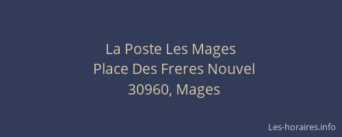 La Poste Les Mages