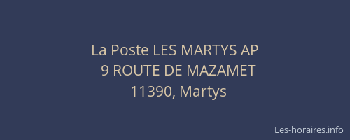 La Poste LES MARTYS AP