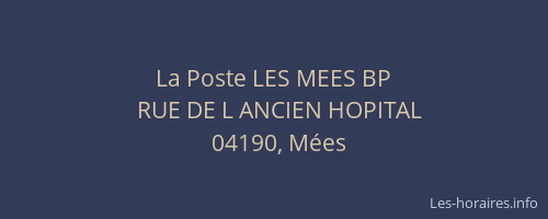 La Poste LES MEES BP