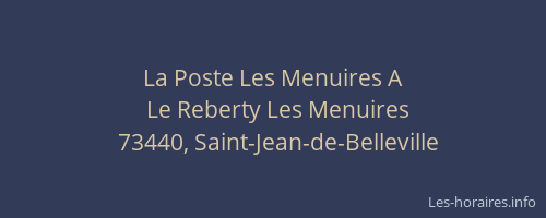 La Poste Les Menuires A